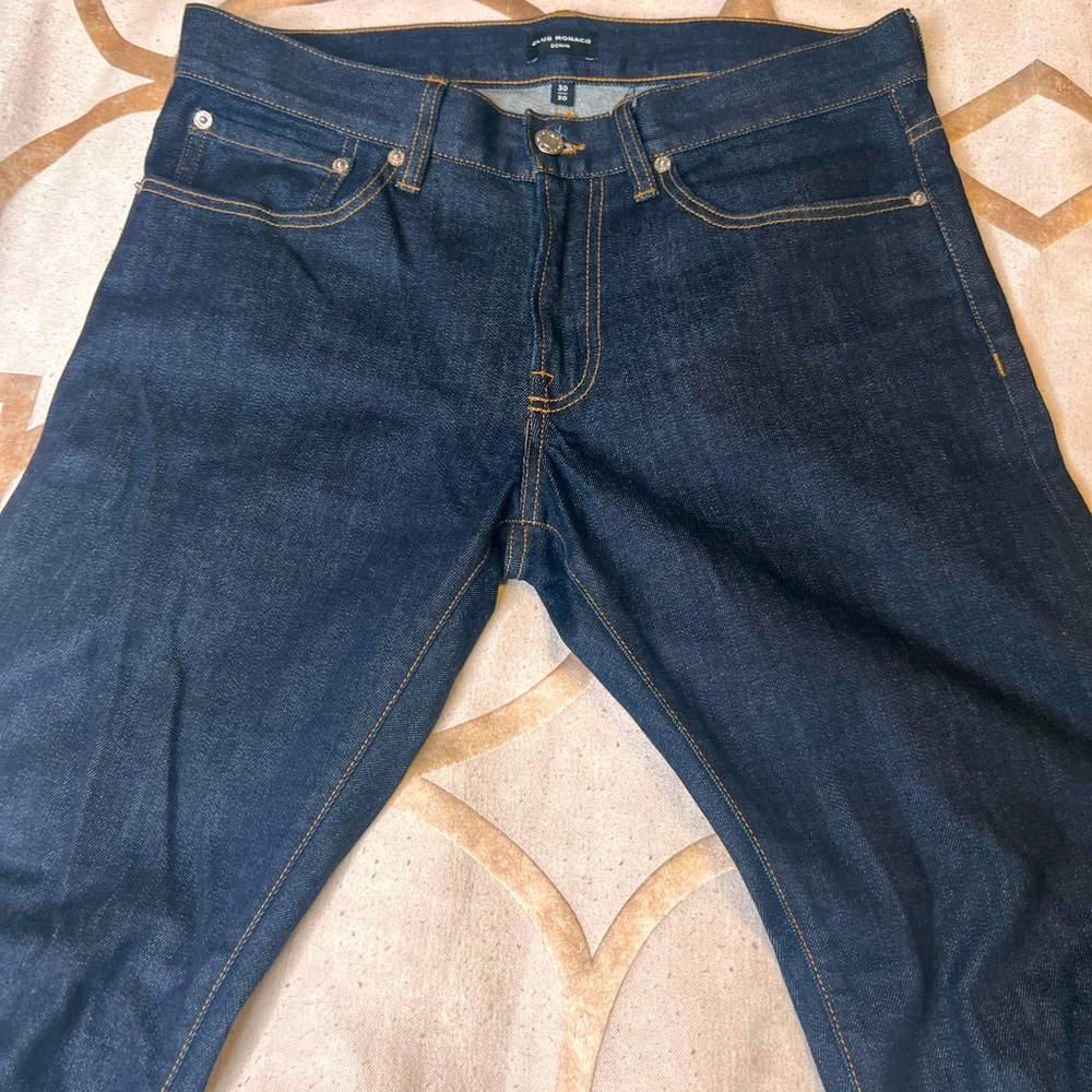 Club Monaco dark blue denim slim pants. 30/30. Worn once.